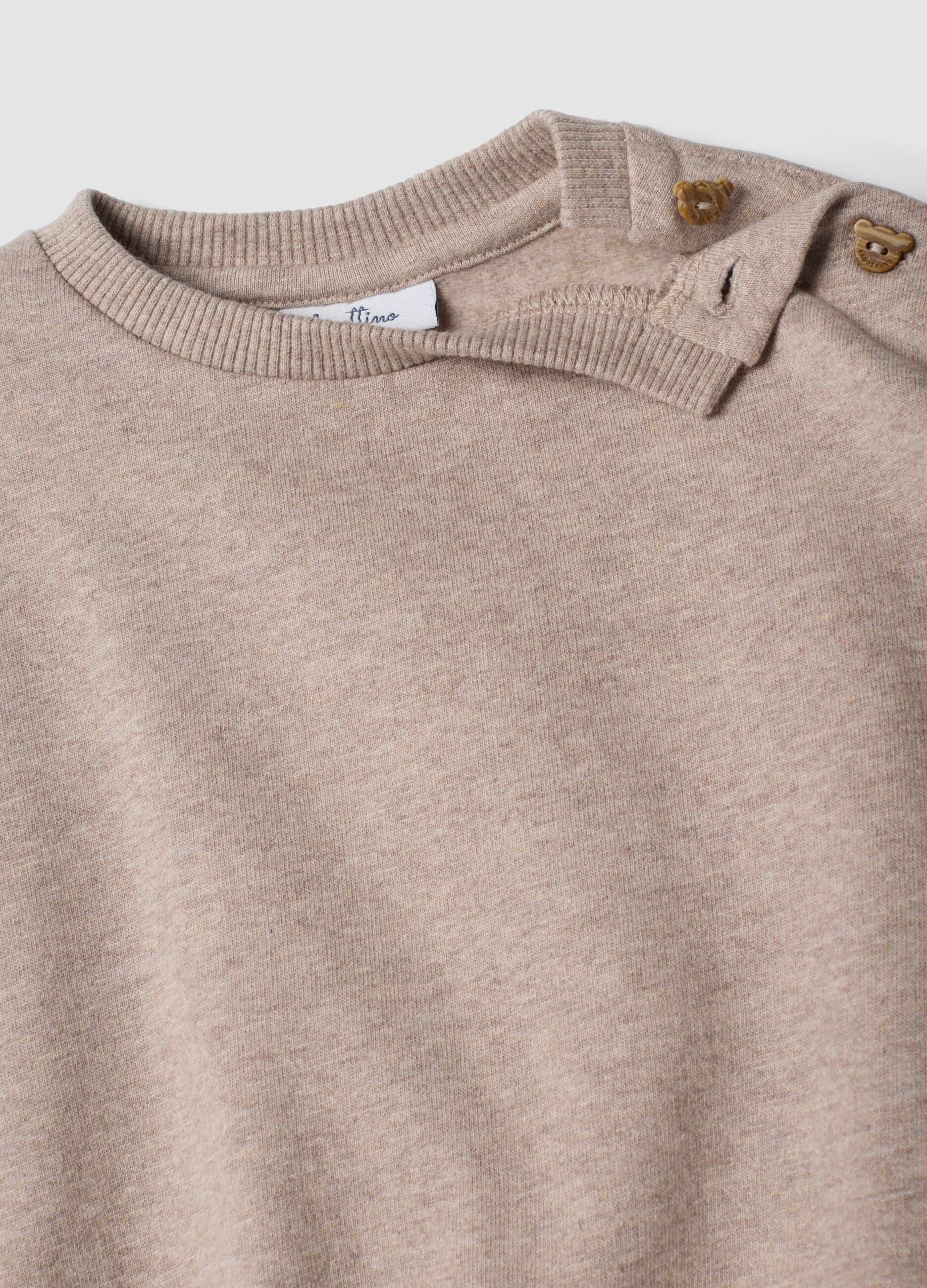 Beige organic cotton sweatshirt and leggings set