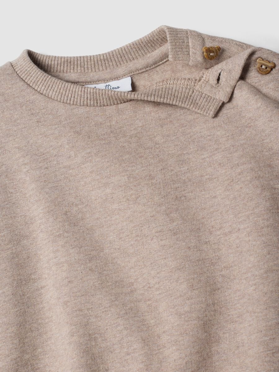 Completo beige in puro cotone organico con felpa e leggings_3
