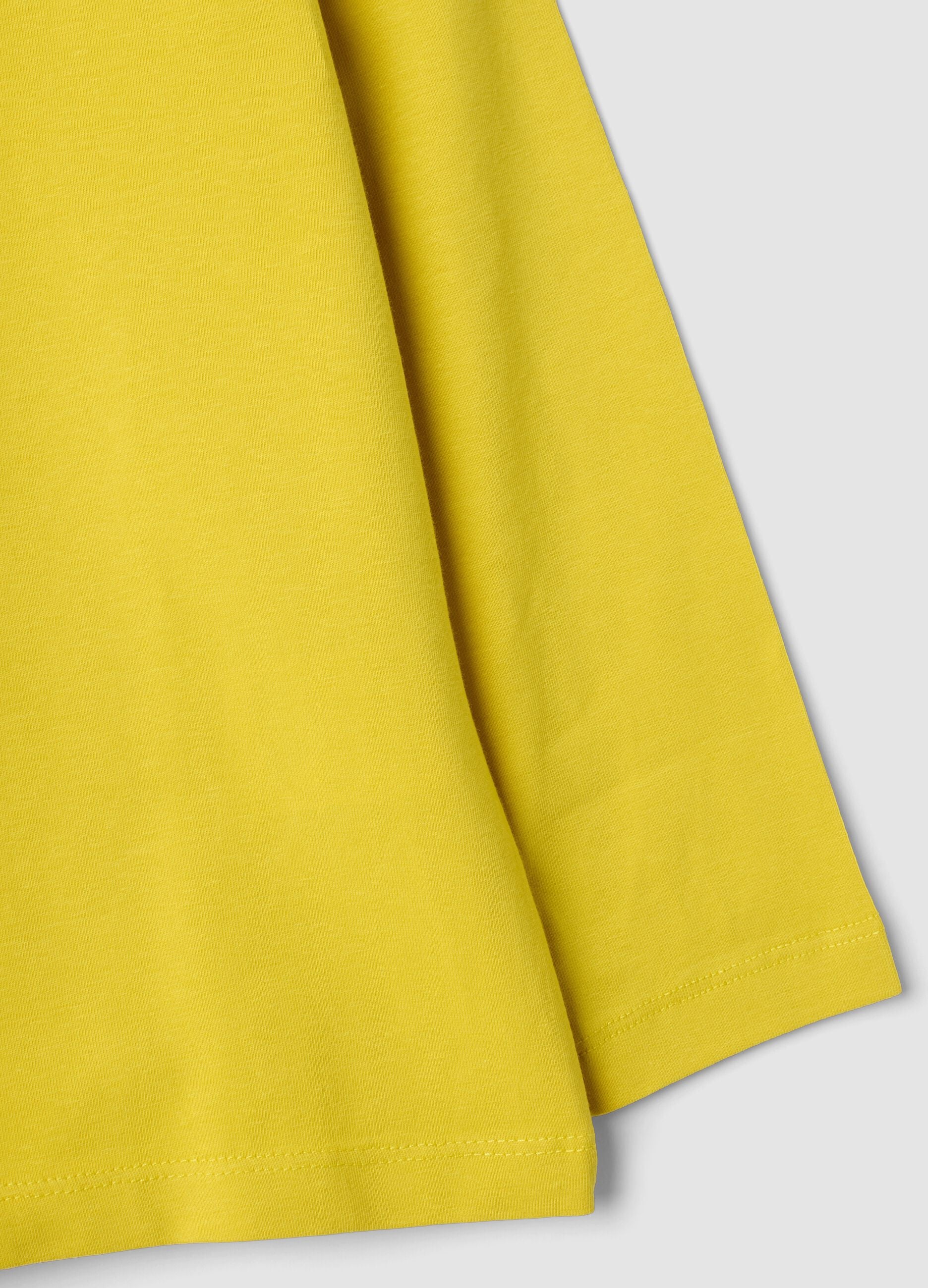 Yellow long-sleeve organic cotton T-shirt