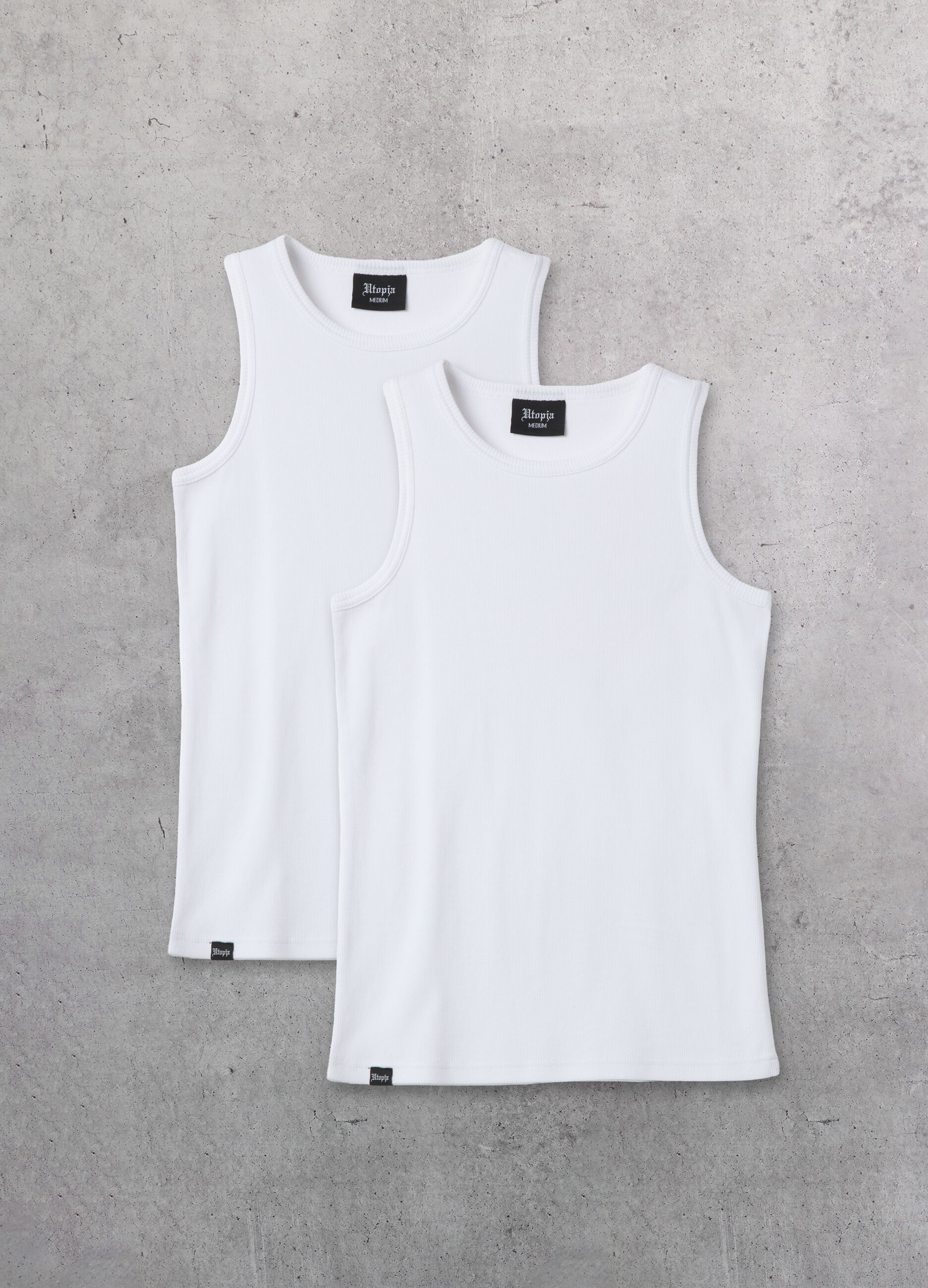2-pack of white stretch cotton tank tops