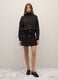 Black High Neck Sweater in Mixed Materials_0