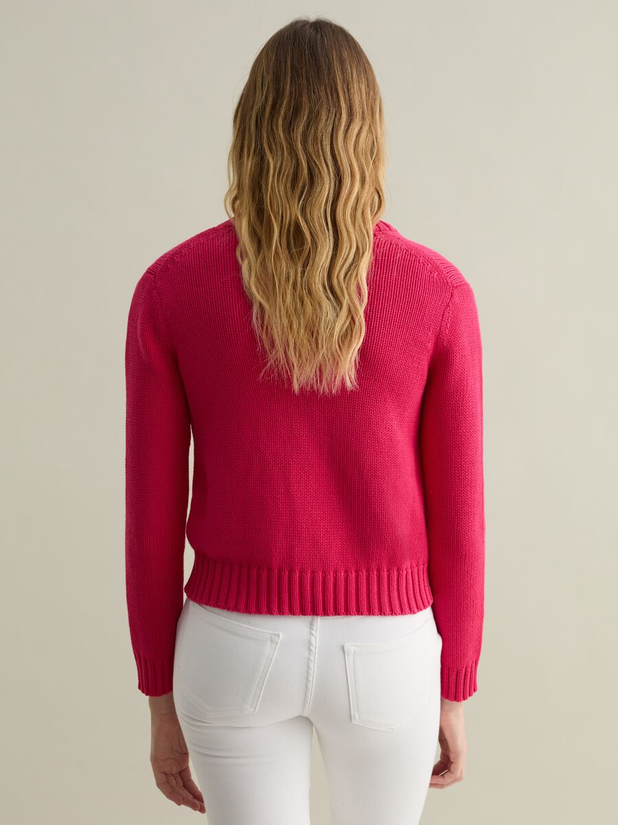 Cardigan with round neck in cotton_2