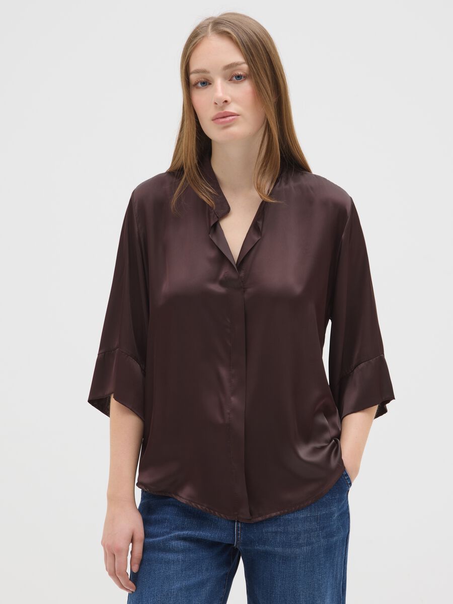 Blusa marrone regular fit_0