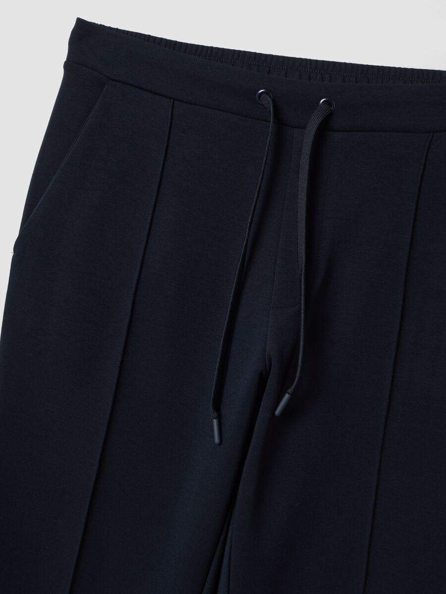 Pantaloni blu in cotone elasticizzato regular fit_1