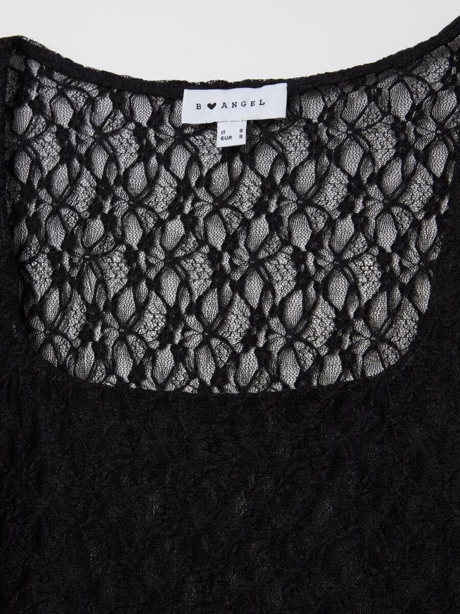 Lace T-shirt with square neck_5
