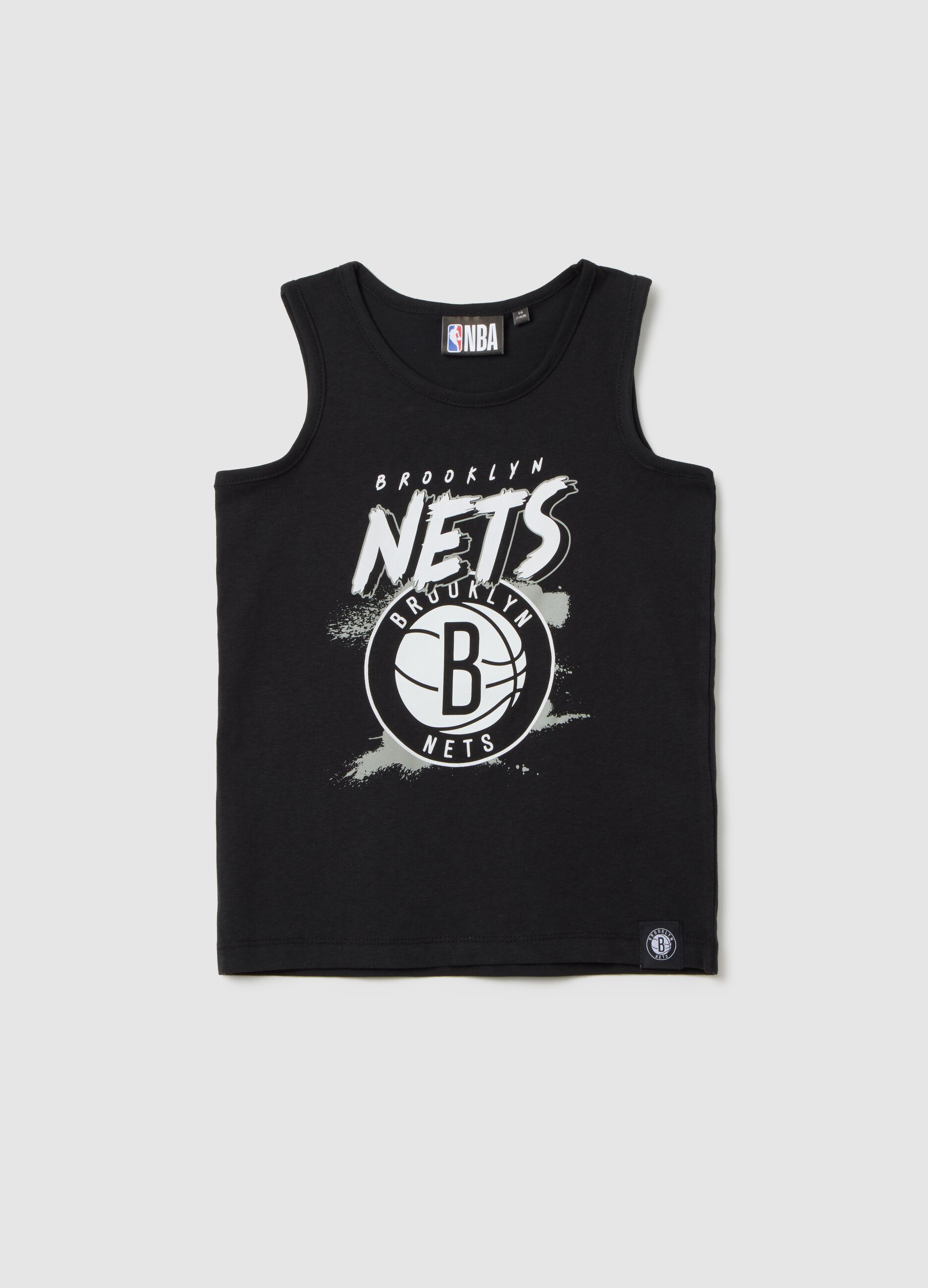 Canotta da bambino in puro cotone nero regular fit