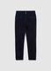 Slim fit blue stretch cotton trousers_0