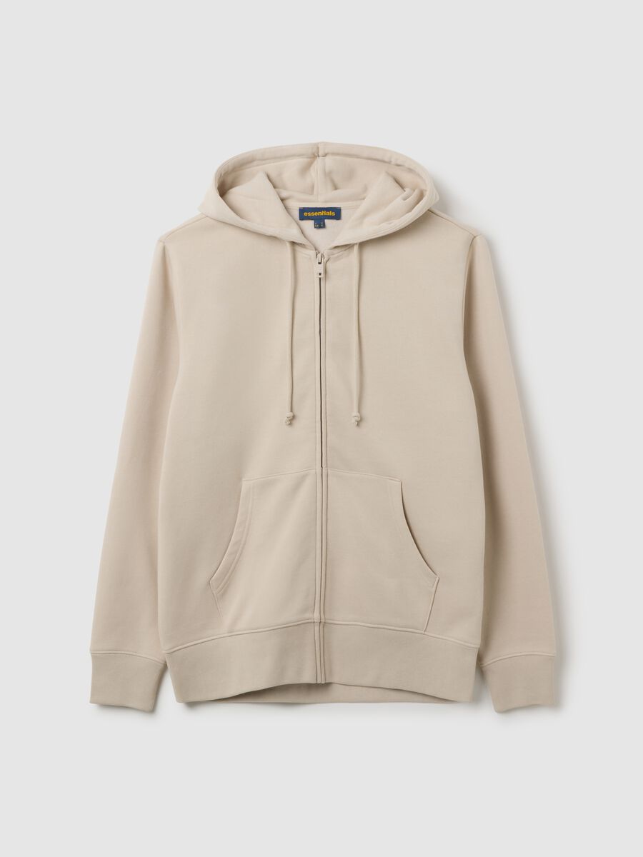 Beige cotton blend sweatshirt regular fit_0