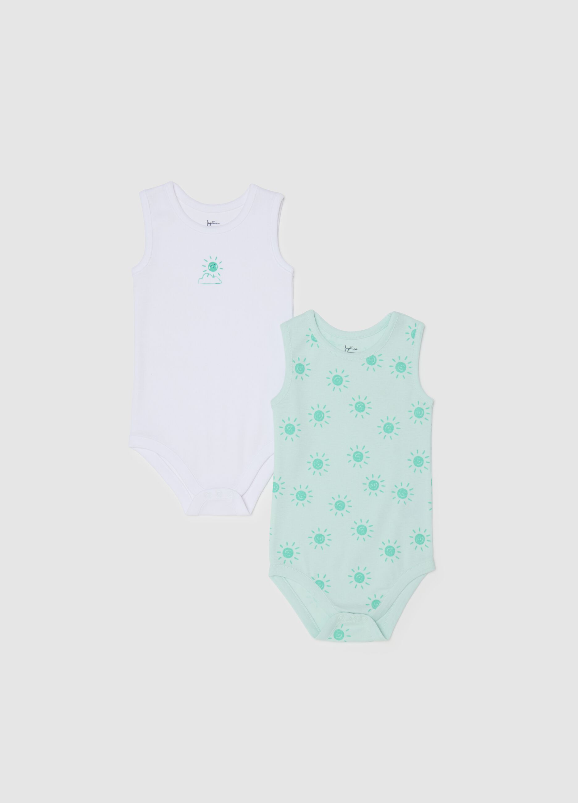 Multicolour baby bodysuit in pure cotton with print