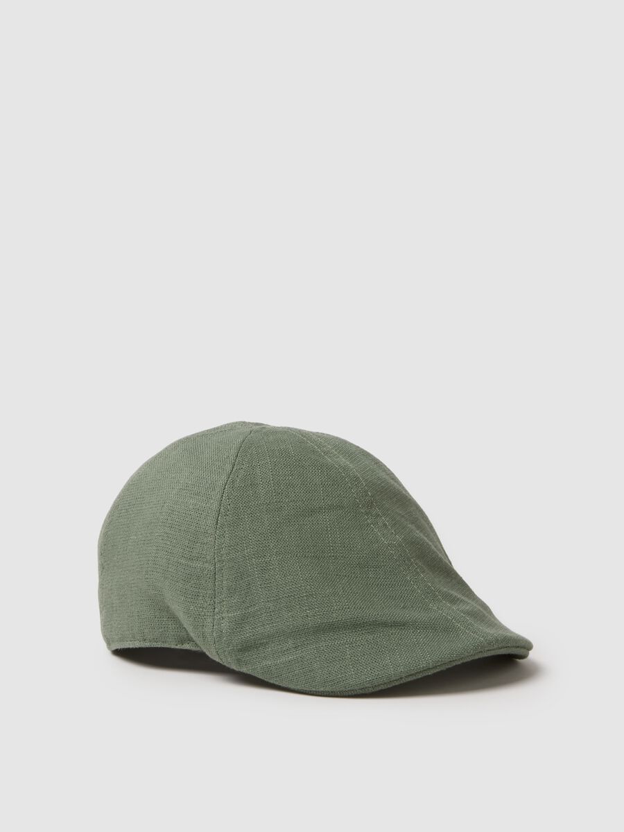 Green cap in blended Lyocell, viscose and linen_0