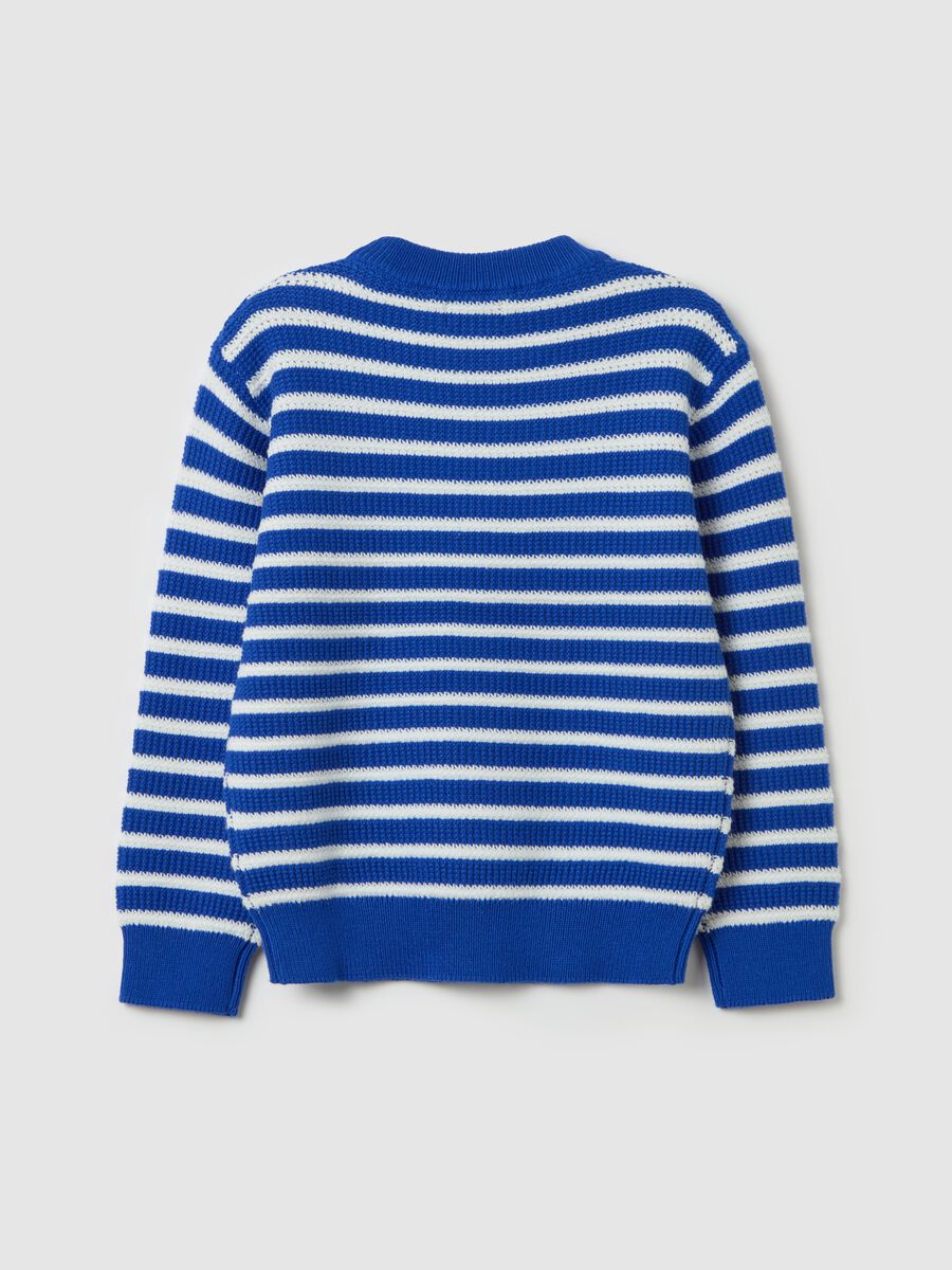Cotton pullover with striped pattern_1