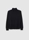 Boys' Black High-Neck Sweater in Pure Cotton Regular Fit_1