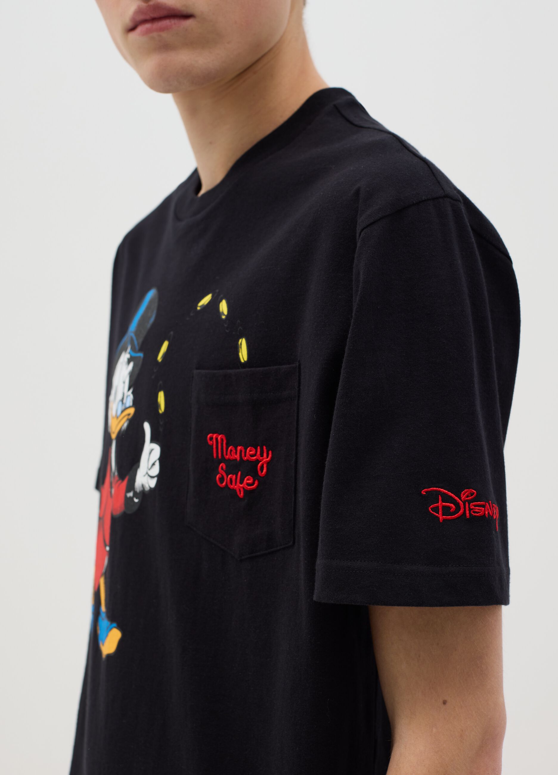Black T-shirt with Disney Scrooge McDuck print