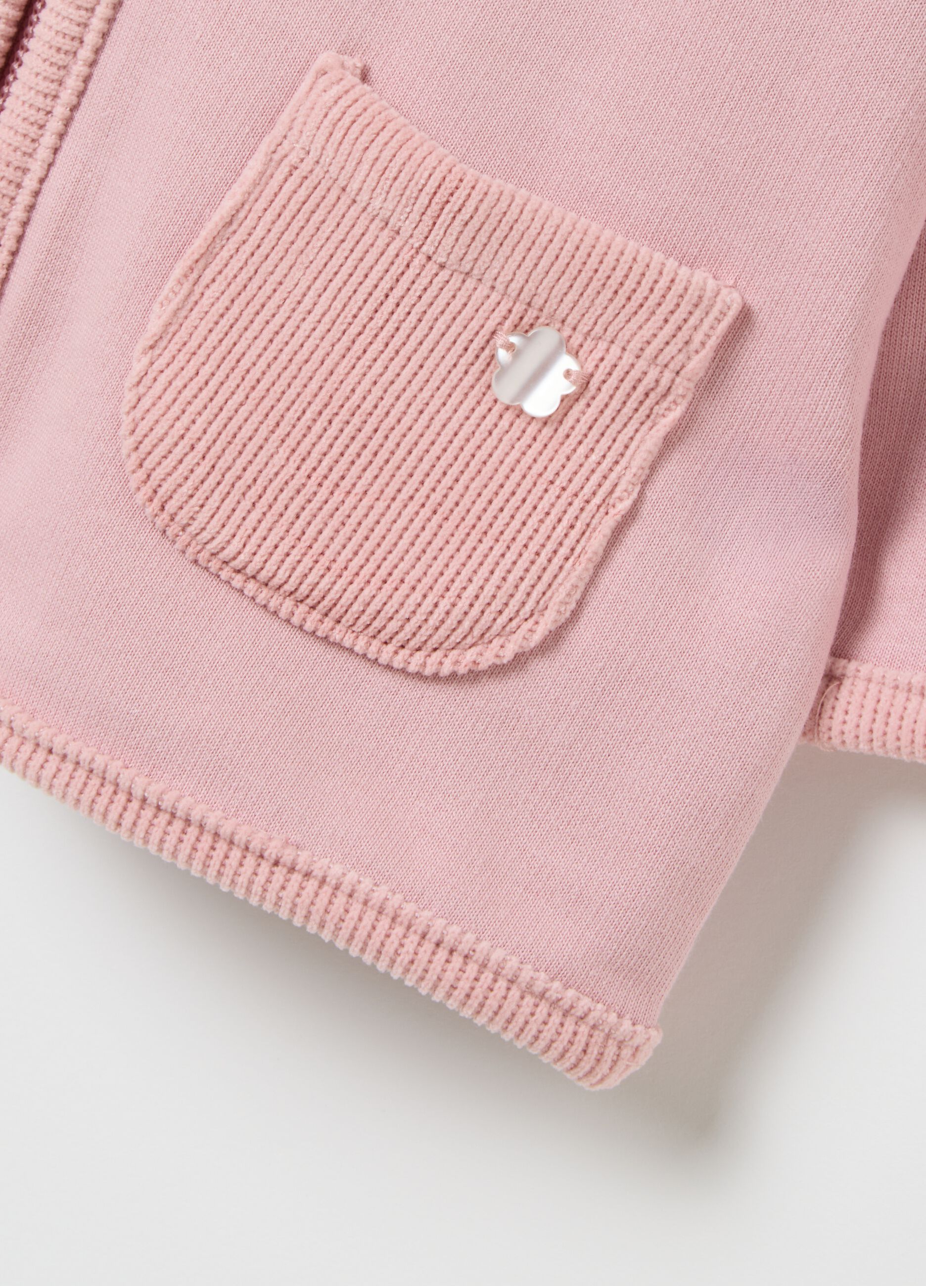 Girls' Pink Pure Cotton Jacket - Regular Fit