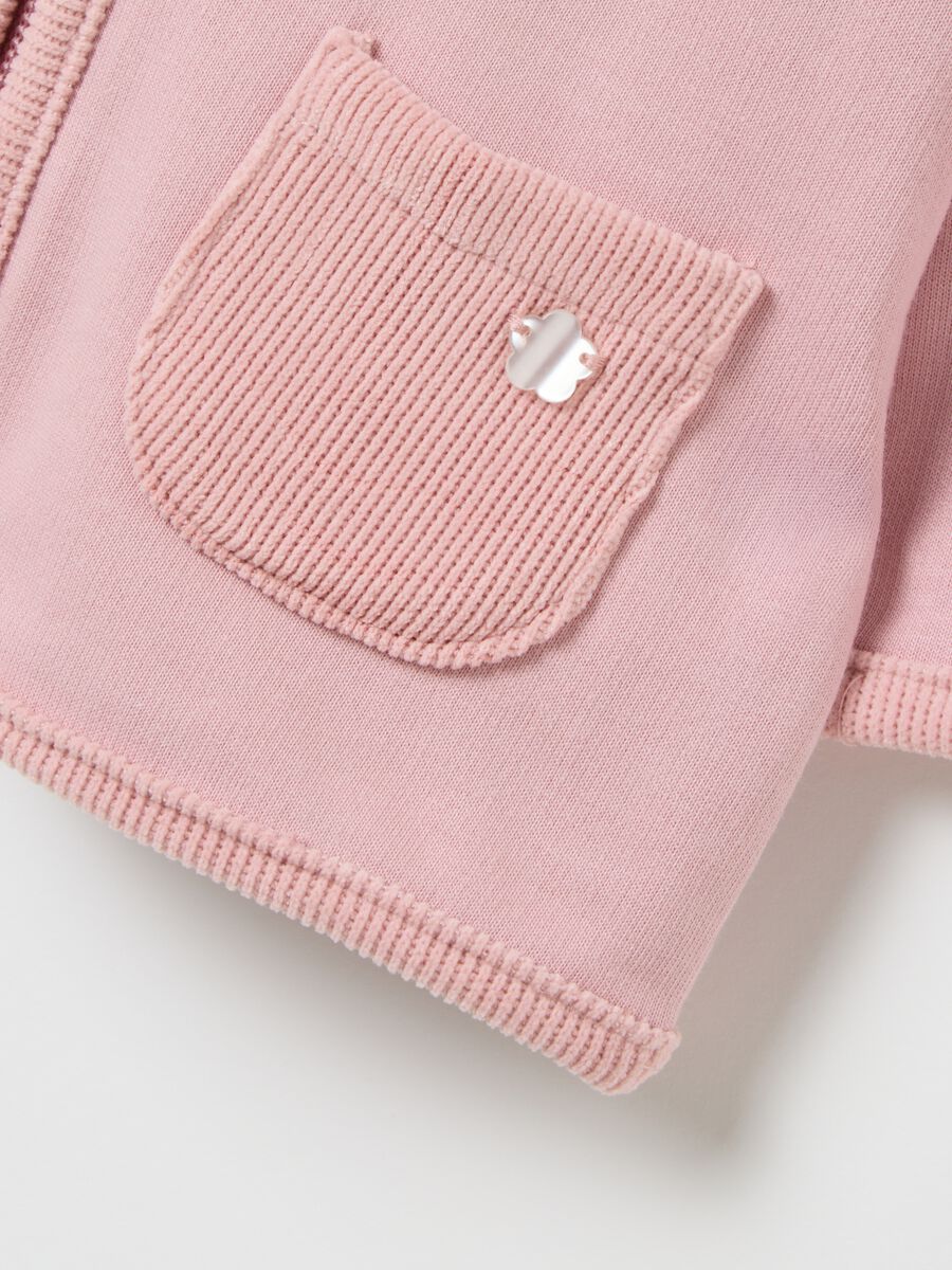 Girls' Pink Pure Cotton Jacket - Regular Fit_3
