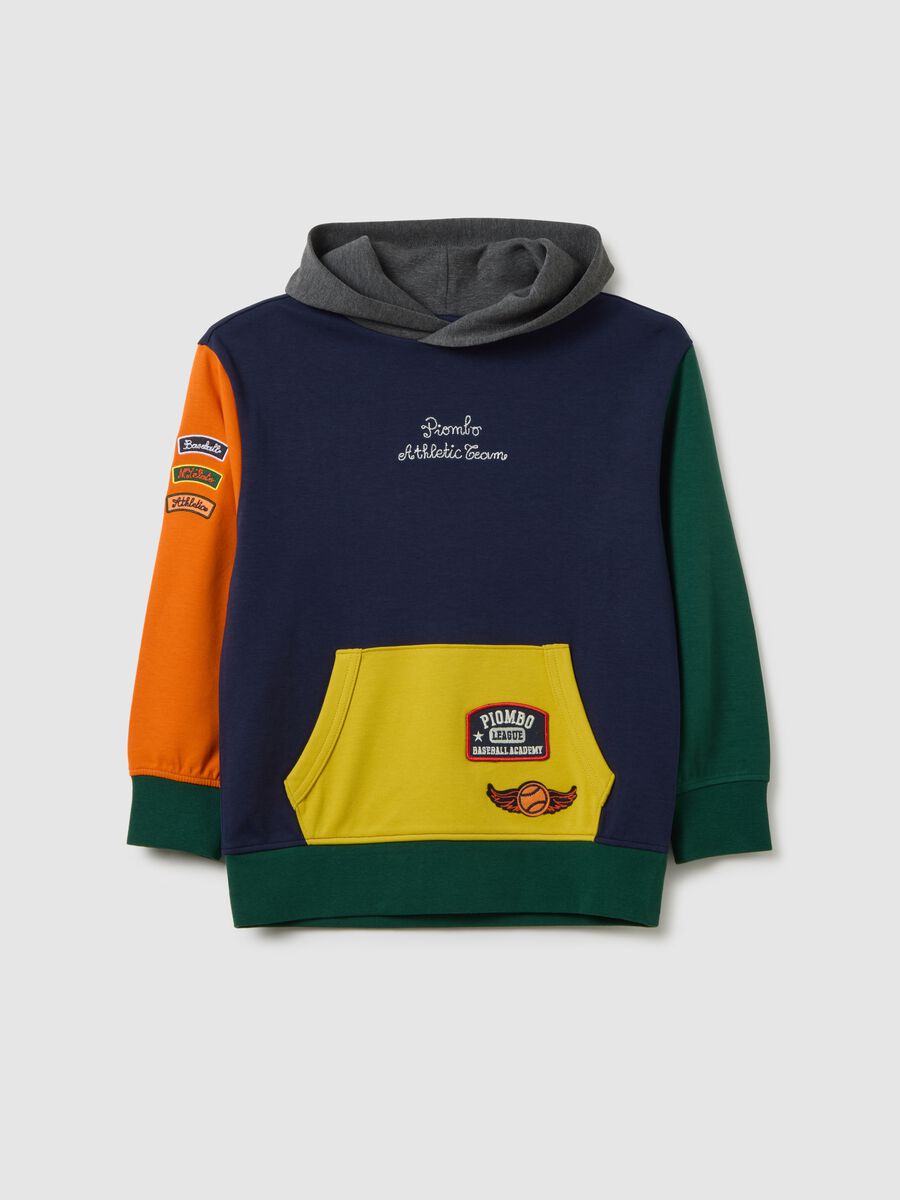 Felpa da bambino in misto cotone multicolor regular fit_0