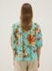 Blue pure cotton blouse with floral print_3