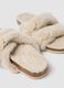 Beige open-toe slippers with crossed straps and buckle_1