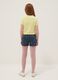 Blue stretch cotton-blend denim shorts for girls, slim fit_1