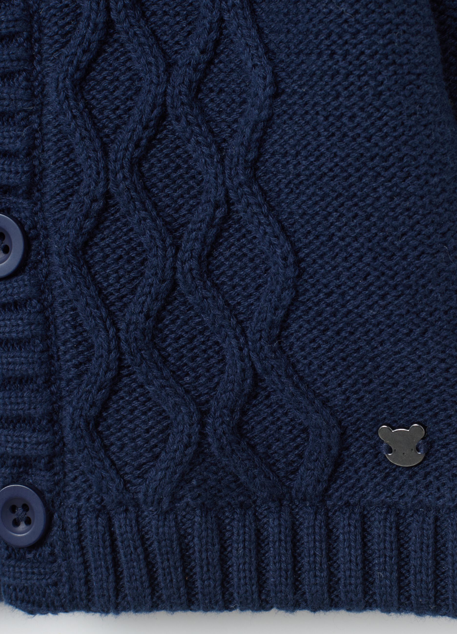 Baby Cardigan in Pure Blue Cotton - Regular Fit
