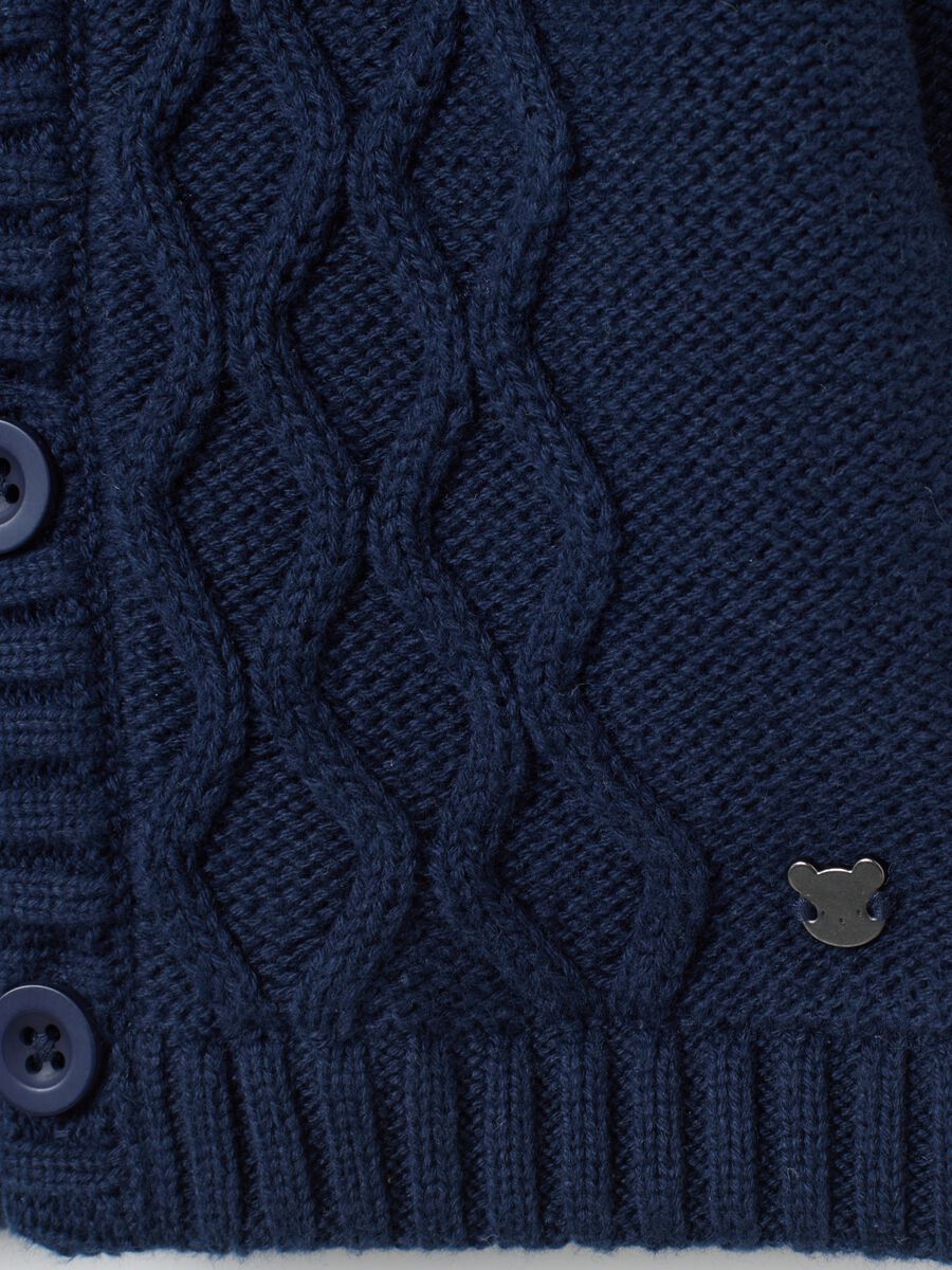 Baby Cardigan in Pure Blue Cotton - Regular Fit_2