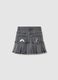 Grey elasticated denim skirt for girls with regular fit_1