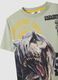 Children's green pure cotton t-shirt regular fit with dinosaur_3