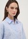 Sky blue openwork pure cotton shirt, regular fit_0