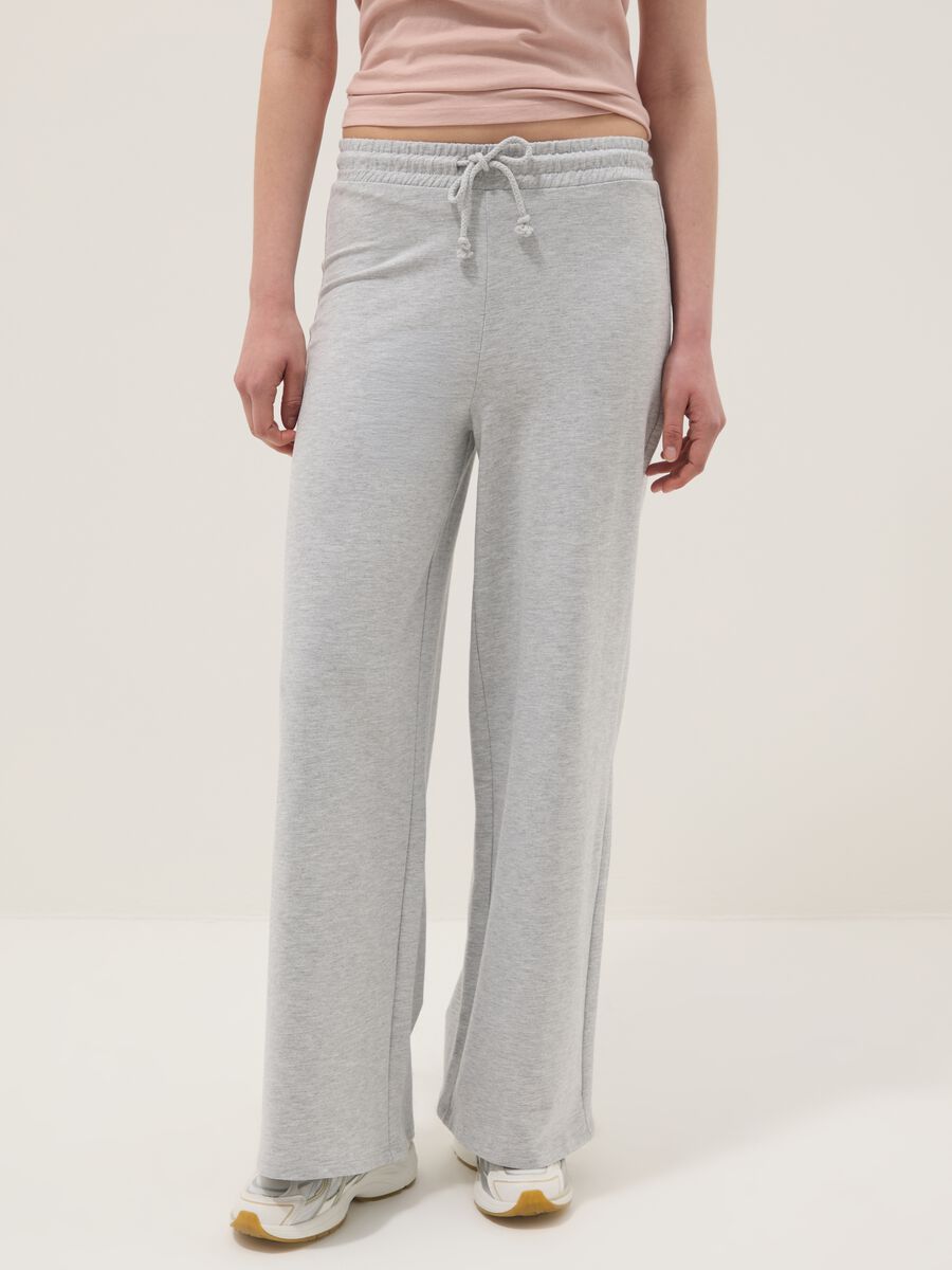Grey pure cotton baggy jogger trousers_1