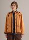 Orange pure cotton jacket with contrast embroidery_0