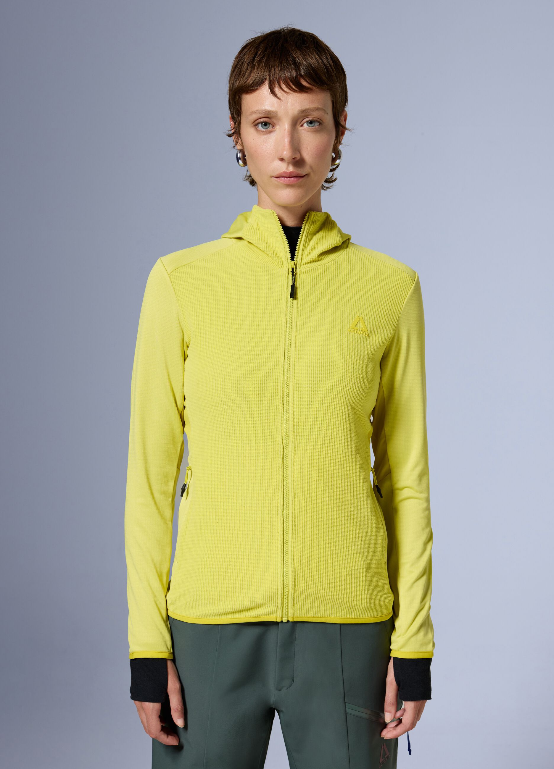 Full zip waffle fleece hoodie ALTAVIA WITH DEBORAH COMPAGNONI