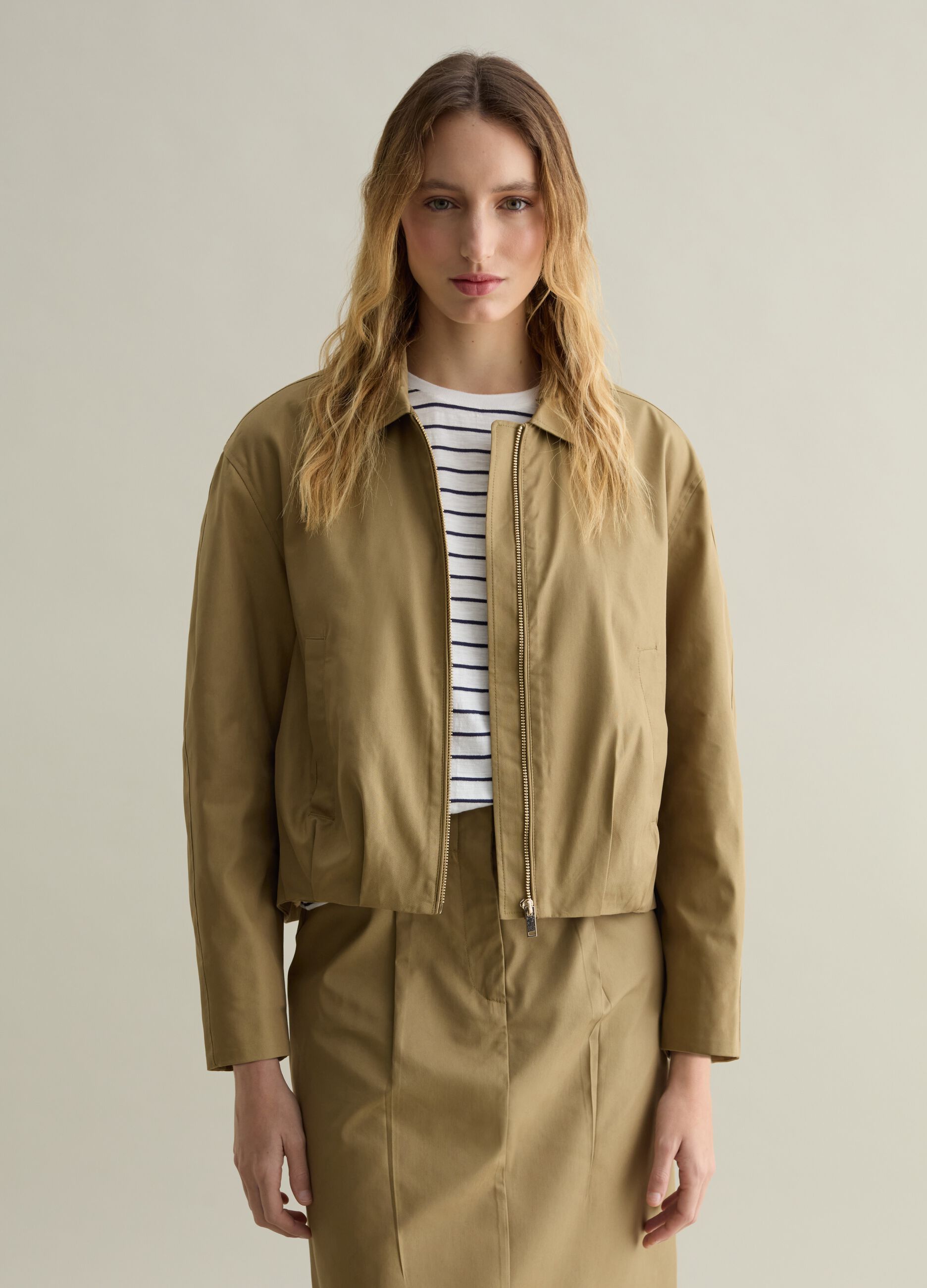 Bomber full-zip con colletto