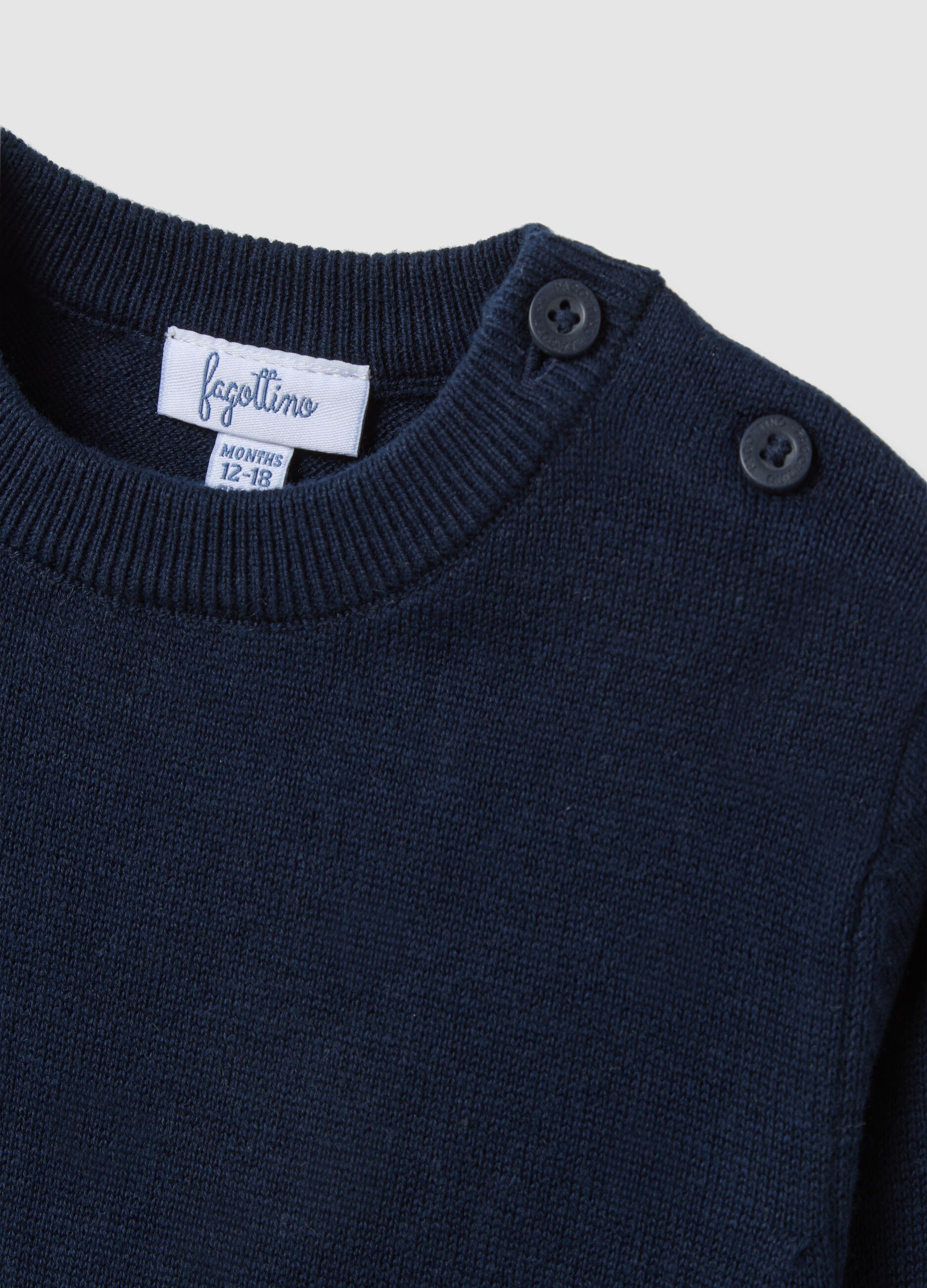 Blue pure cotton regular fit children's sweater