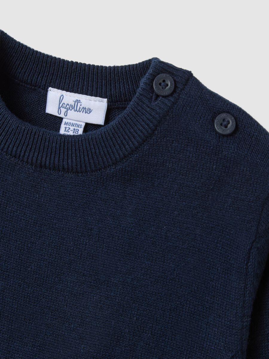 Blue pure cotton regular fit children's sweater_2