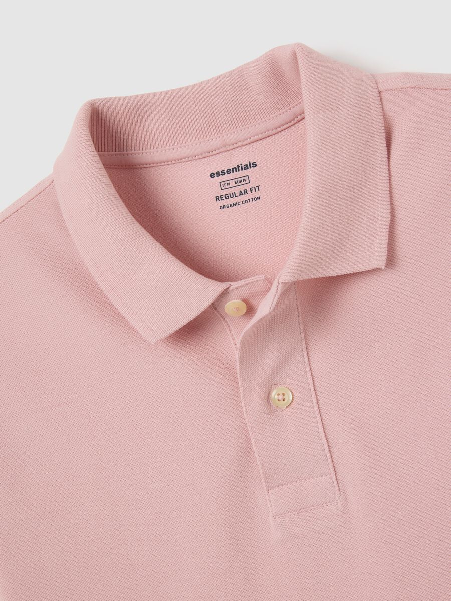 Men's pink pure cotton polo shirt regular fit_5