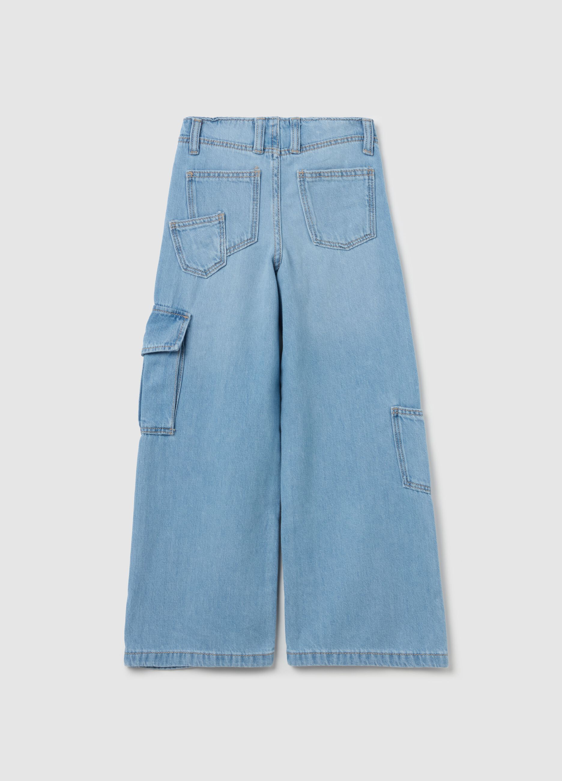 Jeans cargo a gamba larga