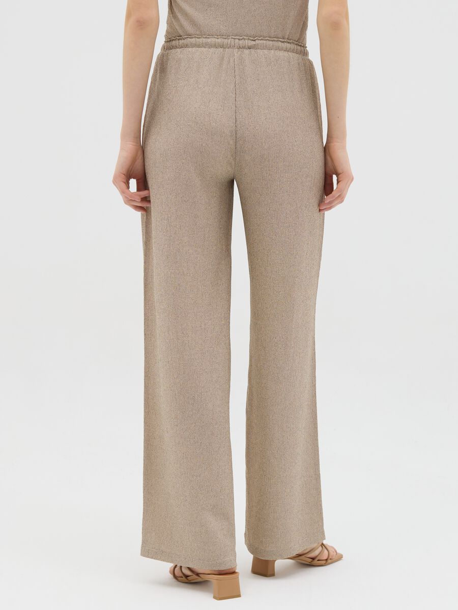 Beige Palazzo Trousers in Stretch Fabric_2