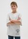 Children's grey pure cotton T-shirt regular fit with New York Knicks print_0