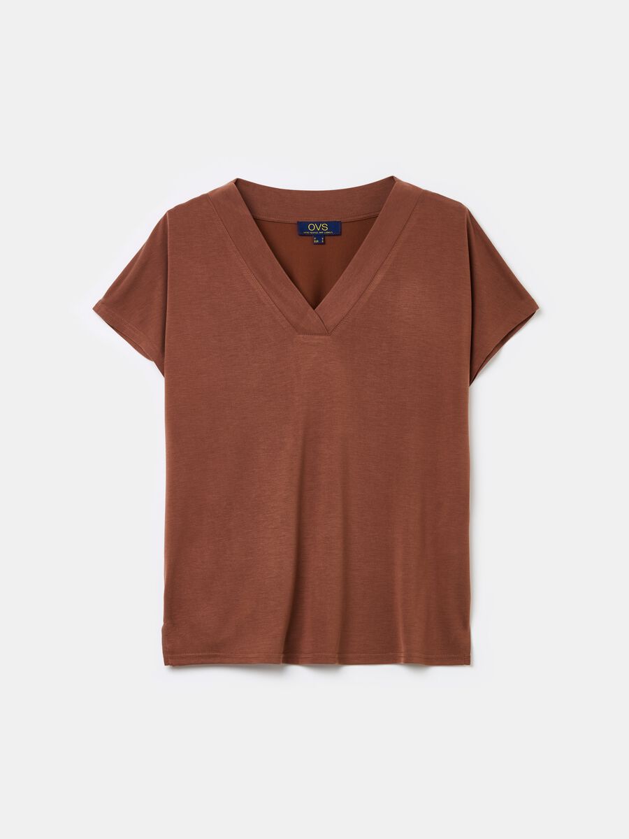 T-shirt with V neck and kimono sleeves_4