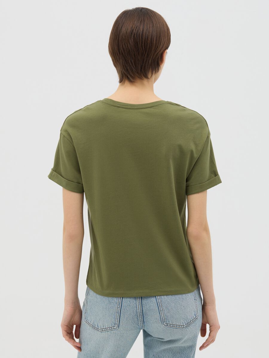 Green boxy-fit T-shirt in cotton_3
