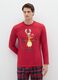 Red pure cotton regular fit Christmas pyjama top_0
