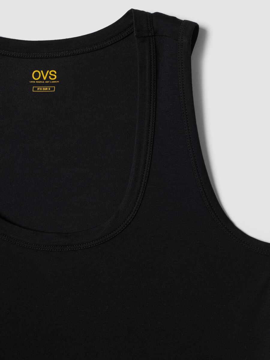 Black stretch viscose tank top_5