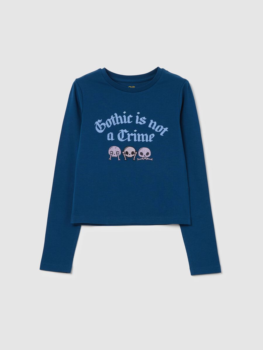Long-sleeved T-shirt with gothic print_3