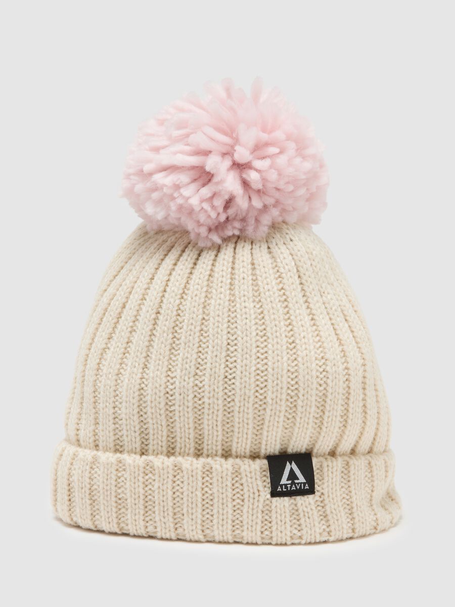 Ribbed Knit Hat with Pompon ALTAVIA WITH DEBORAH COMPAGNONI_2