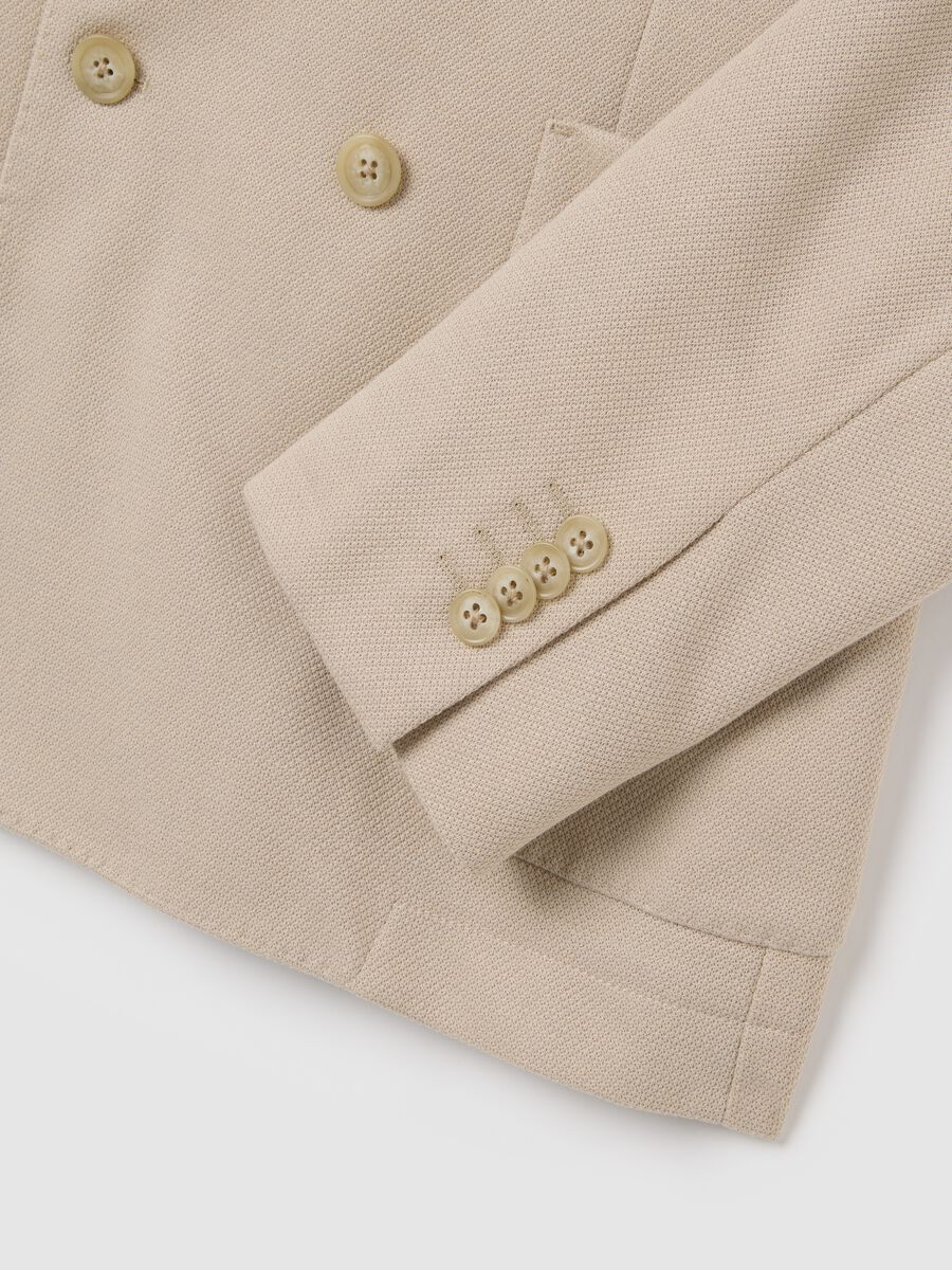 Men's Beige Slim Fit Blazer_5