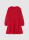 Abito rosso in jersey lavorato da bambina con gonna regular fit_1
