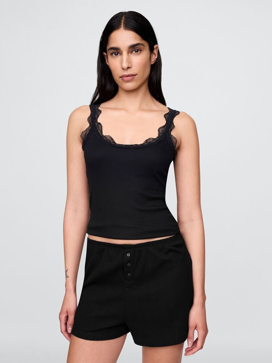 Black pyjamas with lace details_0