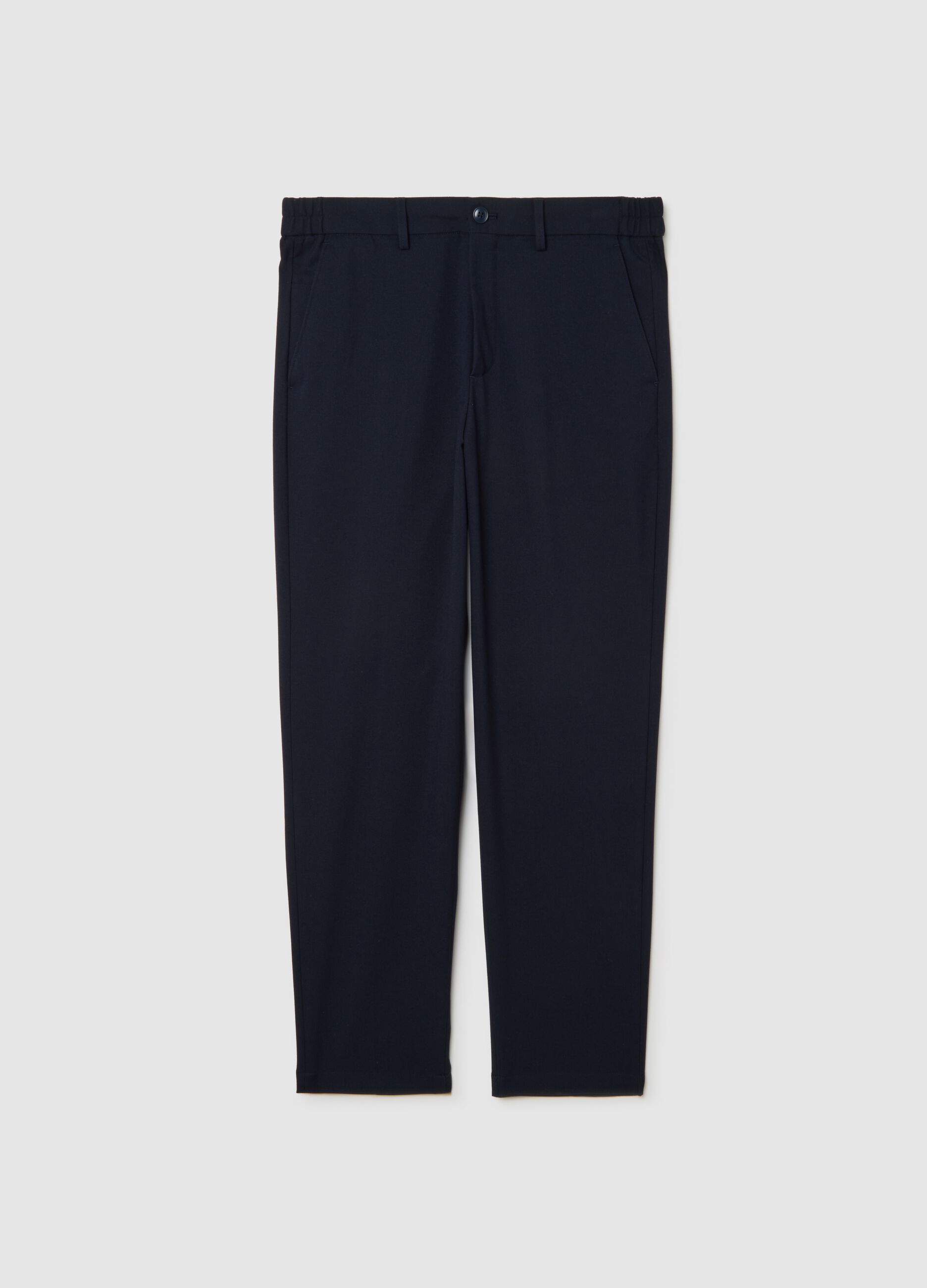 Regular fit stretch blue trousers