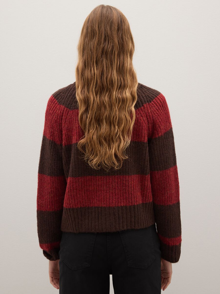 Multicolour striped regular fit cardigan_3