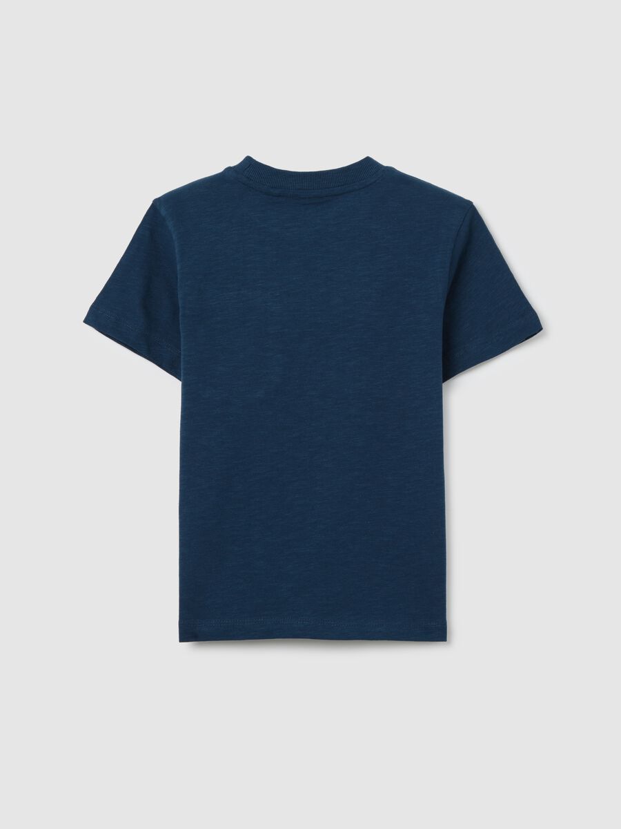 Blue T-shirt in organic cotton with pocket_1